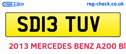 SD13TUV are the vehicle registration plates.