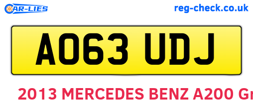 AO63UDJ are the vehicle registration plates.