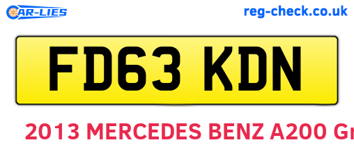 FD63KDN are the vehicle registration plates.