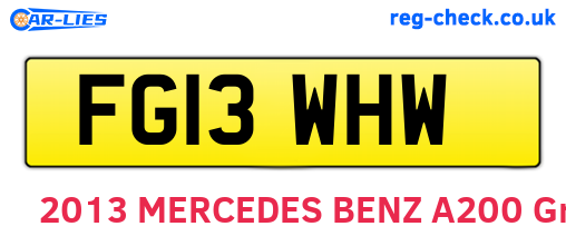 FG13WHW are the vehicle registration plates.