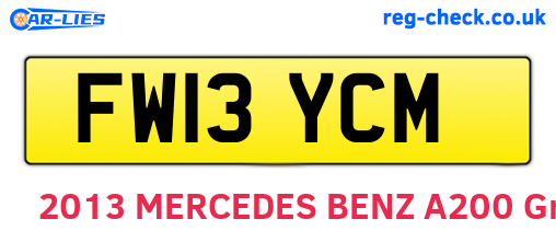 FW13YCM are the vehicle registration plates.