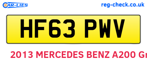 HF63PWV are the vehicle registration plates.