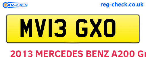 MV13GXO are the vehicle registration plates.