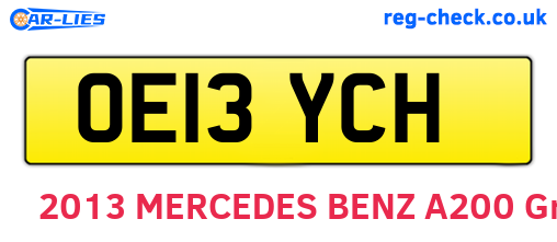 OE13YCH are the vehicle registration plates.