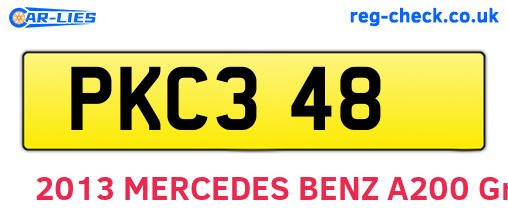PKC348 are the vehicle registration plates.