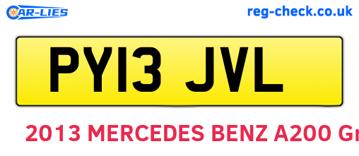 PY13JVL are the vehicle registration plates.