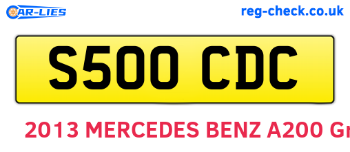 S500CDC are the vehicle registration plates.
