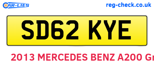 SD62KYE are the vehicle registration plates.