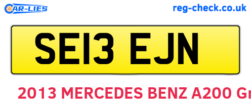 SE13EJN are the vehicle registration plates.