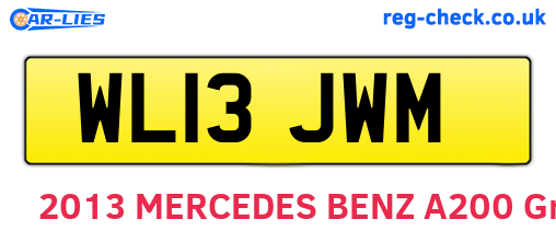 WL13JWM are the vehicle registration plates.