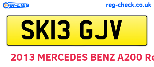 SK13GJV are the vehicle registration plates.