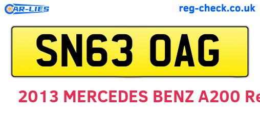 SN63OAG are the vehicle registration plates.