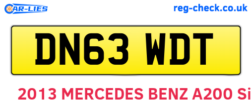 DN63WDT are the vehicle registration plates.