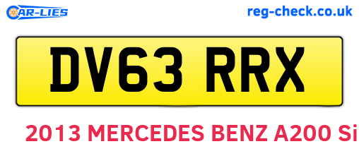 DV63RRX are the vehicle registration plates.