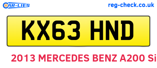 KX63HND are the vehicle registration plates.