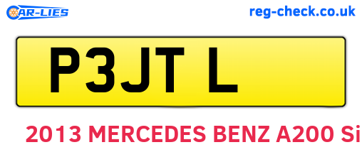P3JTL are the vehicle registration plates.