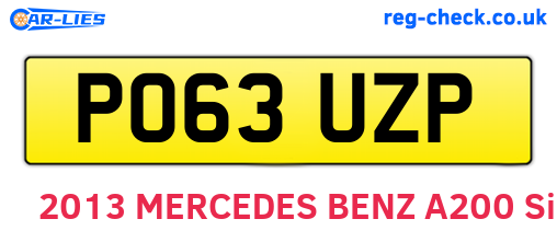 PO63UZP are the vehicle registration plates.