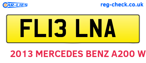 FL13LNA are the vehicle registration plates.