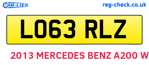 LO63RLZ are the vehicle registration plates.