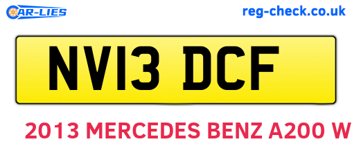 NV13DCF are the vehicle registration plates.