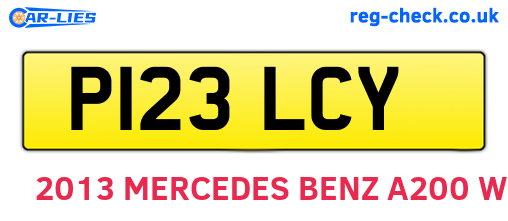 P123LCY are the vehicle registration plates.