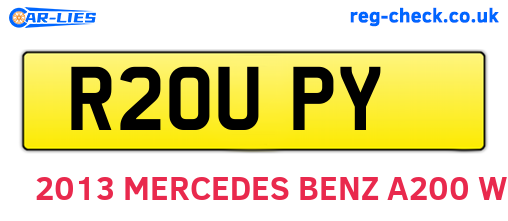 R20UPY are the vehicle registration plates.