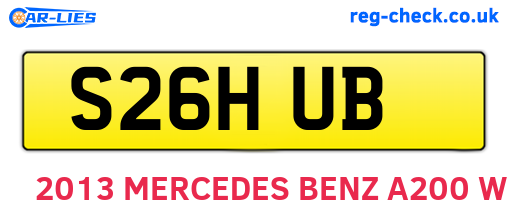 S26HUB are the vehicle registration plates.