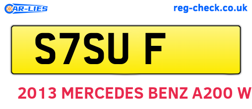 S7SUF are the vehicle registration plates.