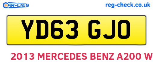 YD63GJO are the vehicle registration plates.