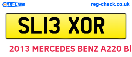 SL13XOR are the vehicle registration plates.
