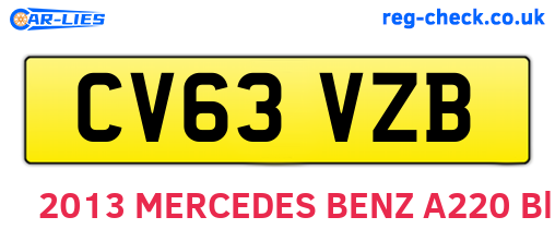 CV63VZB are the vehicle registration plates.