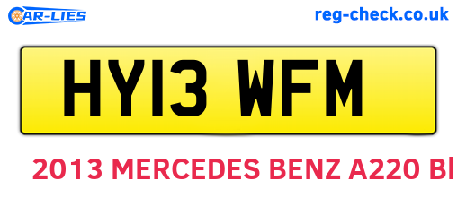 HY13WFM are the vehicle registration plates.