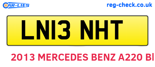 LN13NHT are the vehicle registration plates.