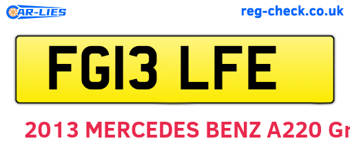 FG13LFE are the vehicle registration plates.