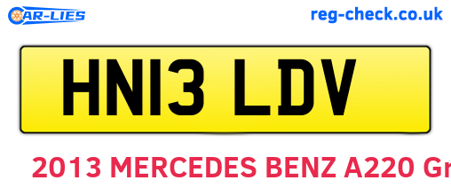 HN13LDV are the vehicle registration plates.