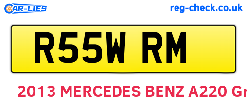 R55WRM are the vehicle registration plates.