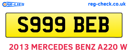 S999BEB are the vehicle registration plates.