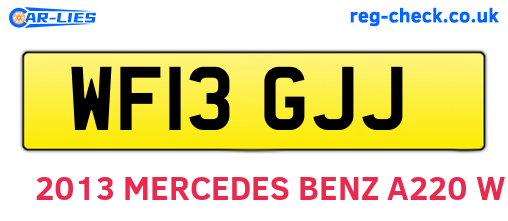 WF13GJJ are the vehicle registration plates.