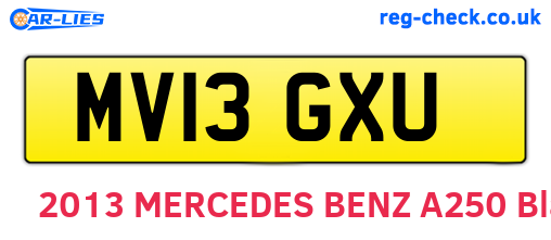 MV13GXU are the vehicle registration plates.