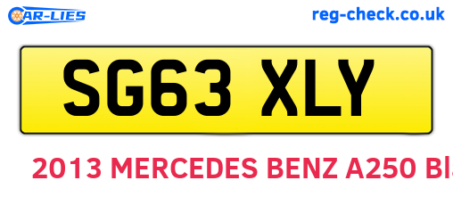 SG63XLY are the vehicle registration plates.