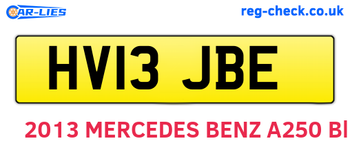 HV13JBE are the vehicle registration plates.