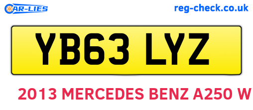 YB63LYZ are the vehicle registration plates.