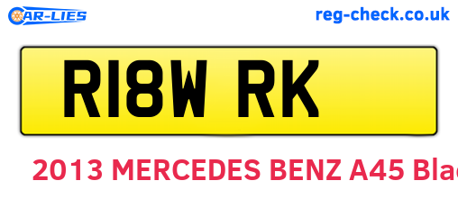 R18WRK are the vehicle registration plates.