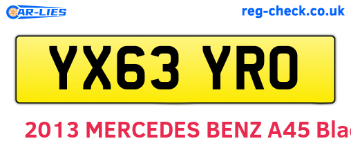 YX63YRO are the vehicle registration plates.
