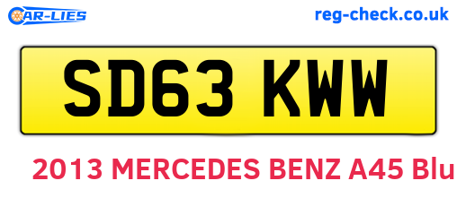 SD63KWW are the vehicle registration plates.