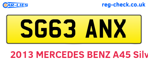 SG63ANX are the vehicle registration plates.