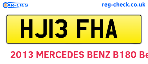 HJ13FHA are the vehicle registration plates.