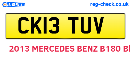 CK13TUV are the vehicle registration plates.