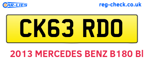 CK63RDO are the vehicle registration plates.