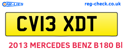 CV13XDT are the vehicle registration plates.
